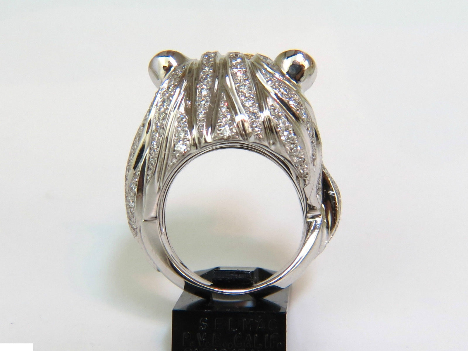18K Italy Unisex 3.40CT Diamond & Ruby Lioness Ring - Luxury Statement Jewelry for Women & Men - Perfect for Weddings, Anniversaries & Special Occasions