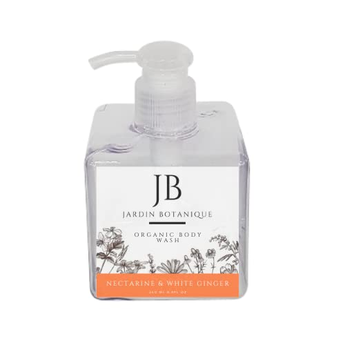 Nectarine & White Ginger Organic Body Wash & Body Crème Set - 8 Oz Bottles for Hydrating & Nourishing Skin | Perfect for Daily Shower & Spa Day at Home