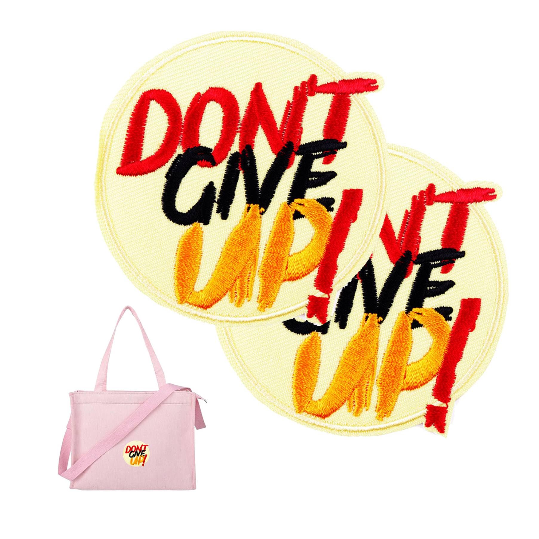 Don't Give Up Motivational Iron On Patch - Positive Embroidery Iron-On Patch for Clothes, Jackets, Jeans & Backpacks - Perfect for DIY Customization, Outfit Inspiration & Encouragement Gifts