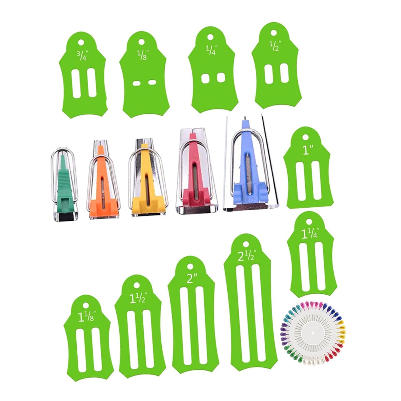 1 Set Multipurpose Sewing Quilting Tool Kit - Pin Bag, Bias Maker, Foot Press & Binding Tools for Quilting, Patchwork & DIY Crafts | Perfect for Home Sewing Projects & Fabric Art Creations