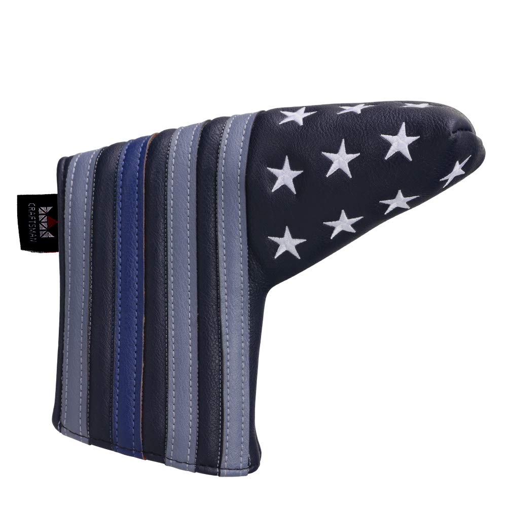 Premium Magnetic Golf Putter Headcover - Blue Stripe Design for Scotty Cameron & Odyssey Putters | Customizable with Your Name | Perfect for Golf Course Protection & Style Enhancement
