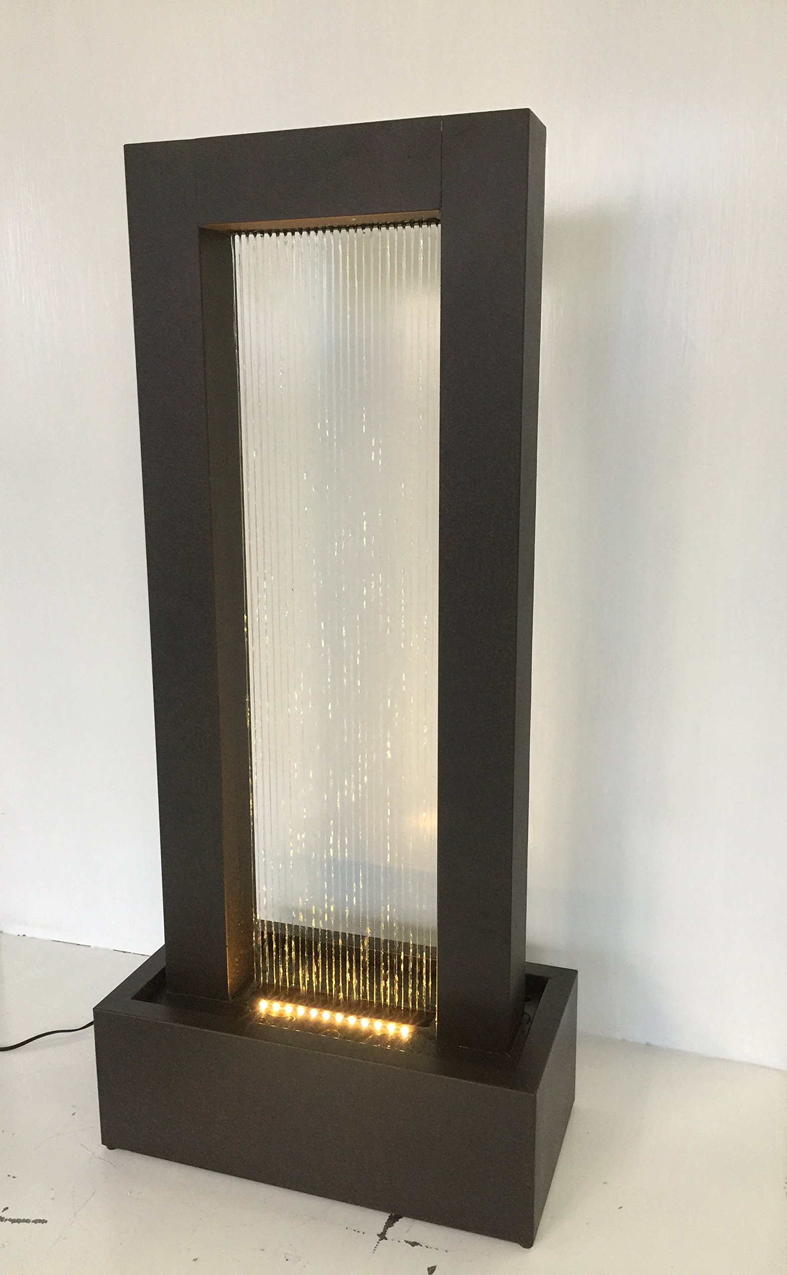 Stunning Zinc Metal Wall-Mounted Water Fountain with LED Lights - Perfect for Indoor/Outdoor Home, Garden, and Office Decor