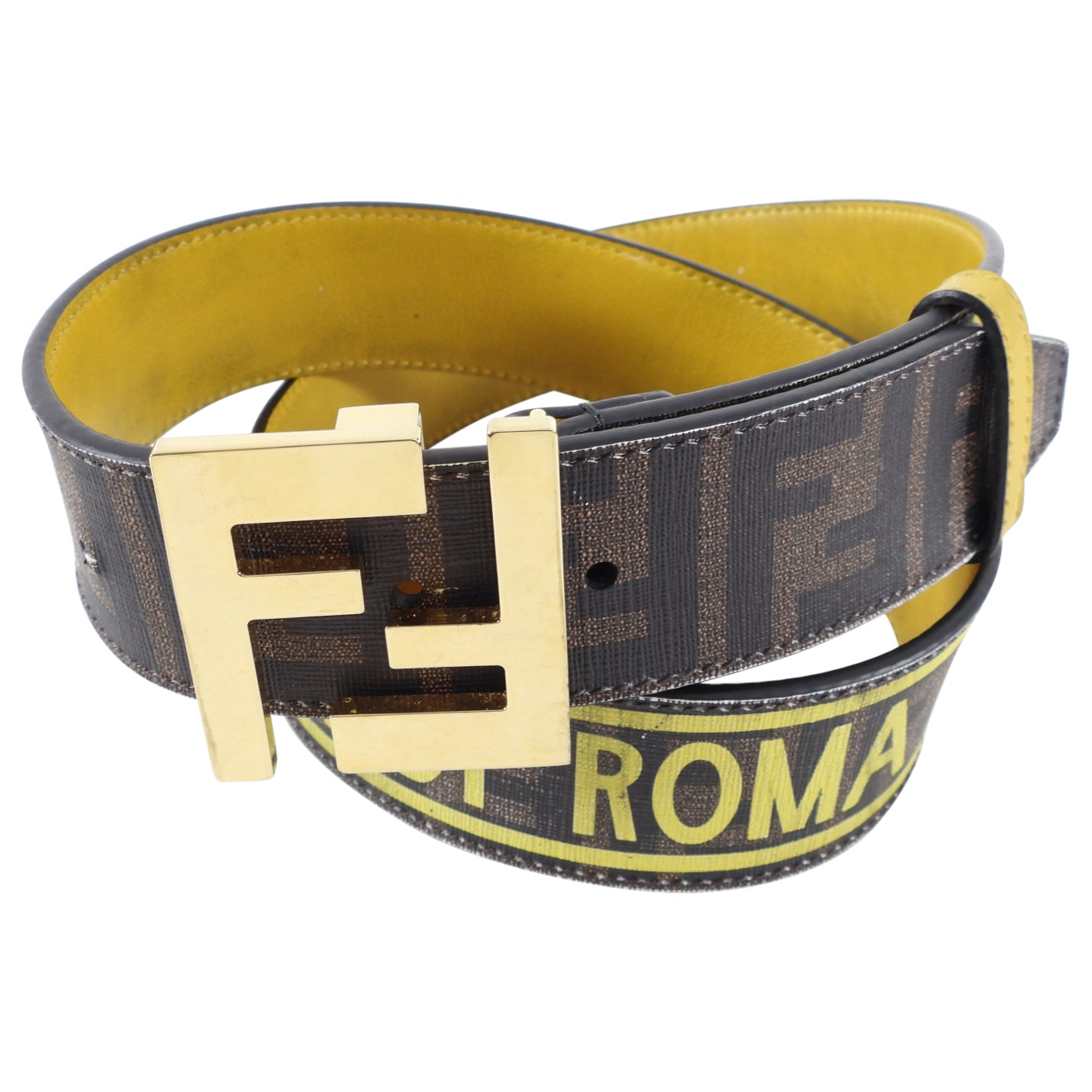 Fendi Monogram Canvas Zucca Logo Belt for Women - Size 35-39 | Stylish Designer Waist Belt for Jeans, Dresses & Office Wear