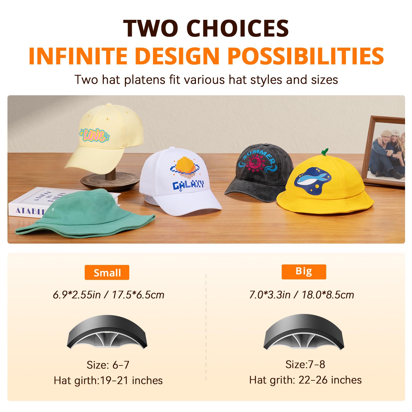 HTVRONT Hat Press Machine for Caps - Teflon-Coated Curved Heat Plate with Memory Mode & Non-Slip Base | Perfect for Heat Transfer Vinyl, DIY Custom Hats, Embroidery Projects and Small Business Printing Needs