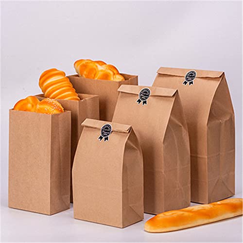 Premium 25/50pcs Kraft Paper Gift Bags - Eco-Friendly Food Packaging for Cookies, Candy, Bread, Snacks, Baking | Ideal for Takeaway, Cake Boxes, Sweets & Gift Wrapping | Perfect for Parties, Weddings, Bakeries & Retail Stores