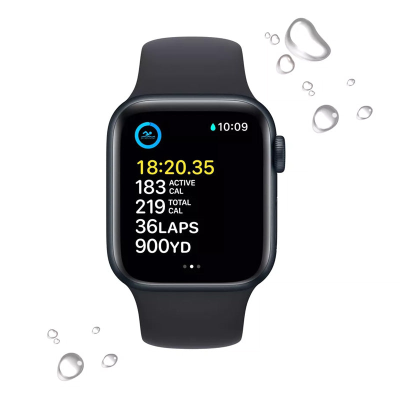 Apple Watch SE 2nd Gen 2022 (GPS) 40mm Midnight Aluminum Case with Midnight Sport Band S/M - Perfect for Fitness Tracking & Everyday Wear