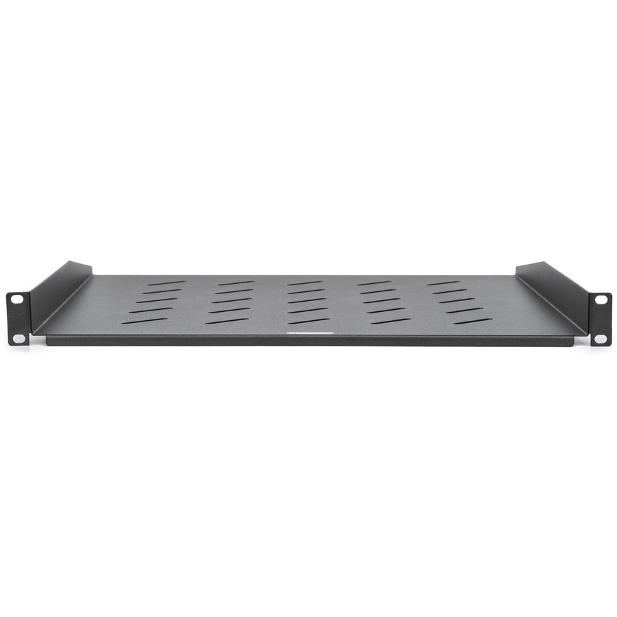 1U Universal Vented Rack Shelf - 17.72 Inch (450mm) Depth, Black - Perfect for Server Racks, Network Equipment & Data Center Organization