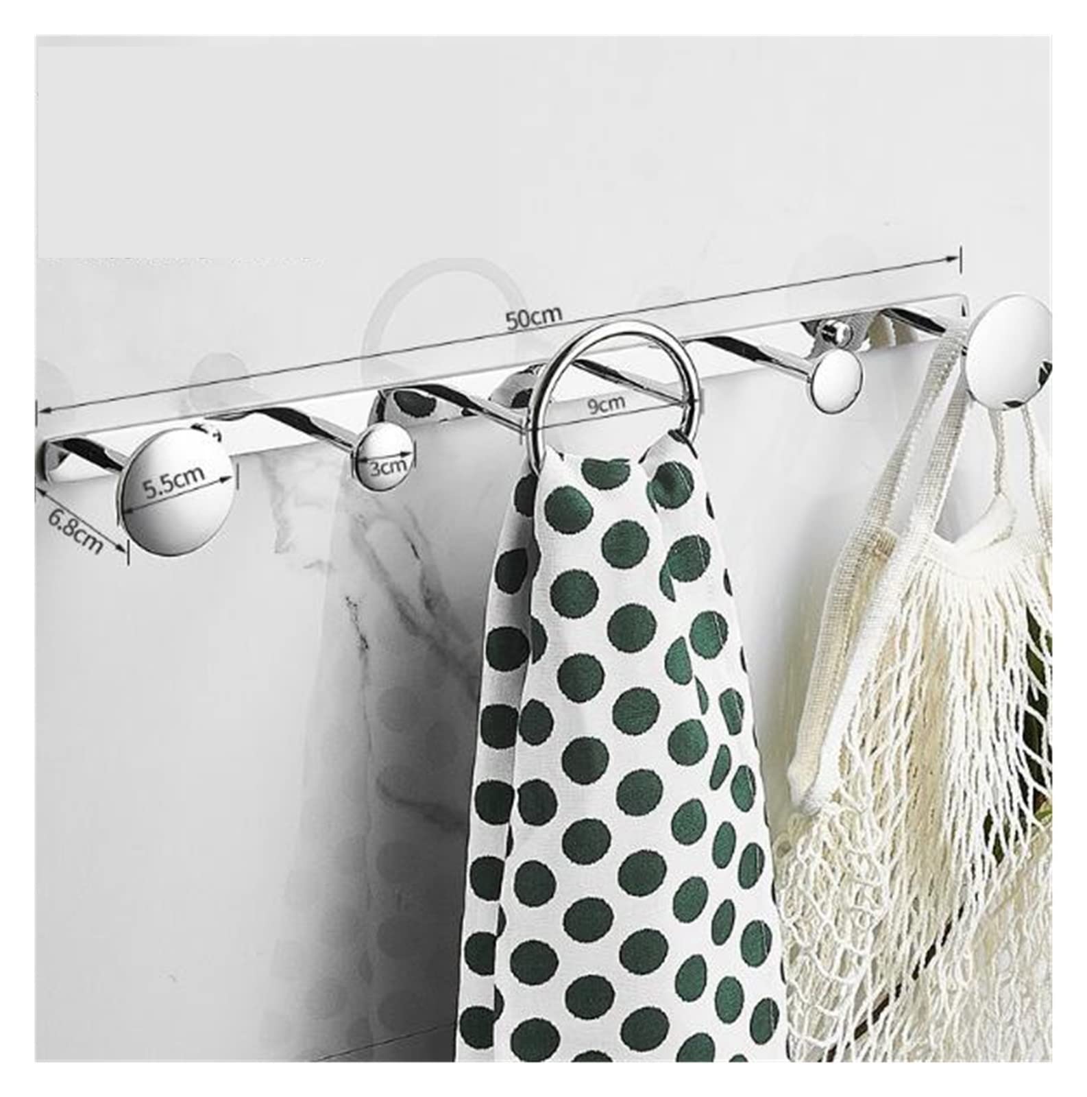 5-Hook Wall Mount Coat Rack - 19 Inch Heavy Duty Entryway Organizer for Jackets, Hats & Bags - Space Saving Storage Solution for Bathroom, Kitchen, Bedroom & Closet Organization