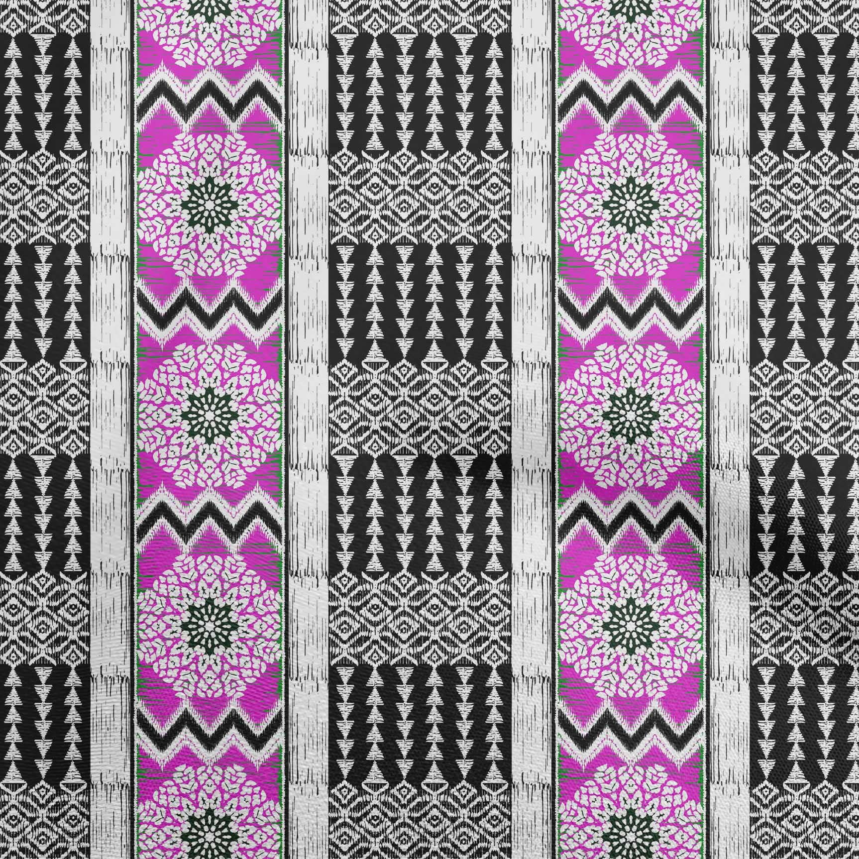 Velvet Fuschia Pink Ikat Print Fabric by The Yard - 58 Inch Wide for DIY Clothing, Upholstery & Home Decor | Premium Sewing Supplies for Dresses, Curtains & Crafts