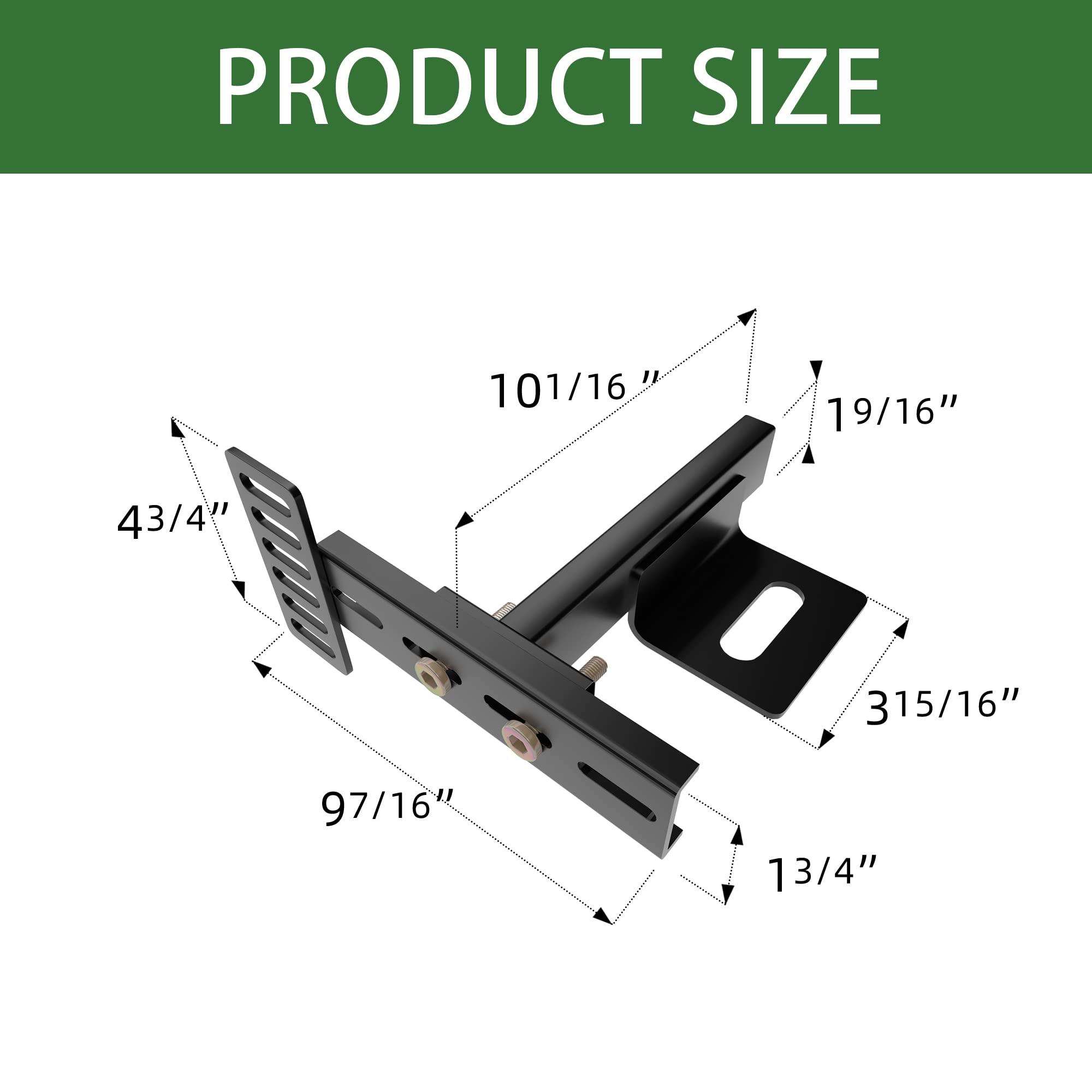 Adjustable Headboard Brackets for Metal Bed Frame - Heavy Duty Headboard & Footboard Extension Kit - Fits Twin, Full, Queen & King Size Beds - Set of 2 Matte Black Brackets - Perfect for Bedroom Furniture Assembly and DIY Bed Frame Projects
