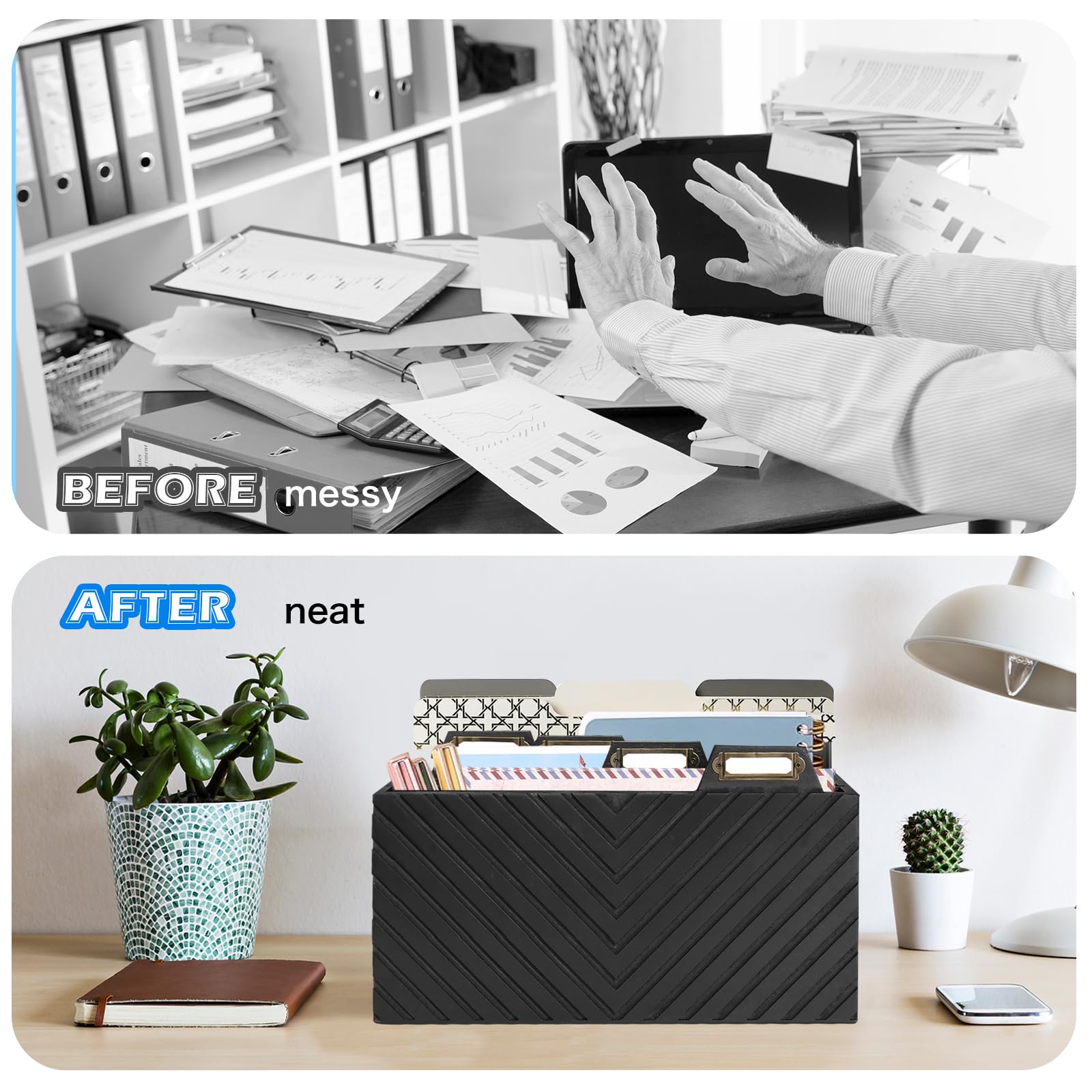 Wooden Mail Organizer with 3 Compartments - Wall Mount or Countertop Desk Organizer for Letters, Bills & Papers | Perfect for Home Office, Entryway & Mail Sorting