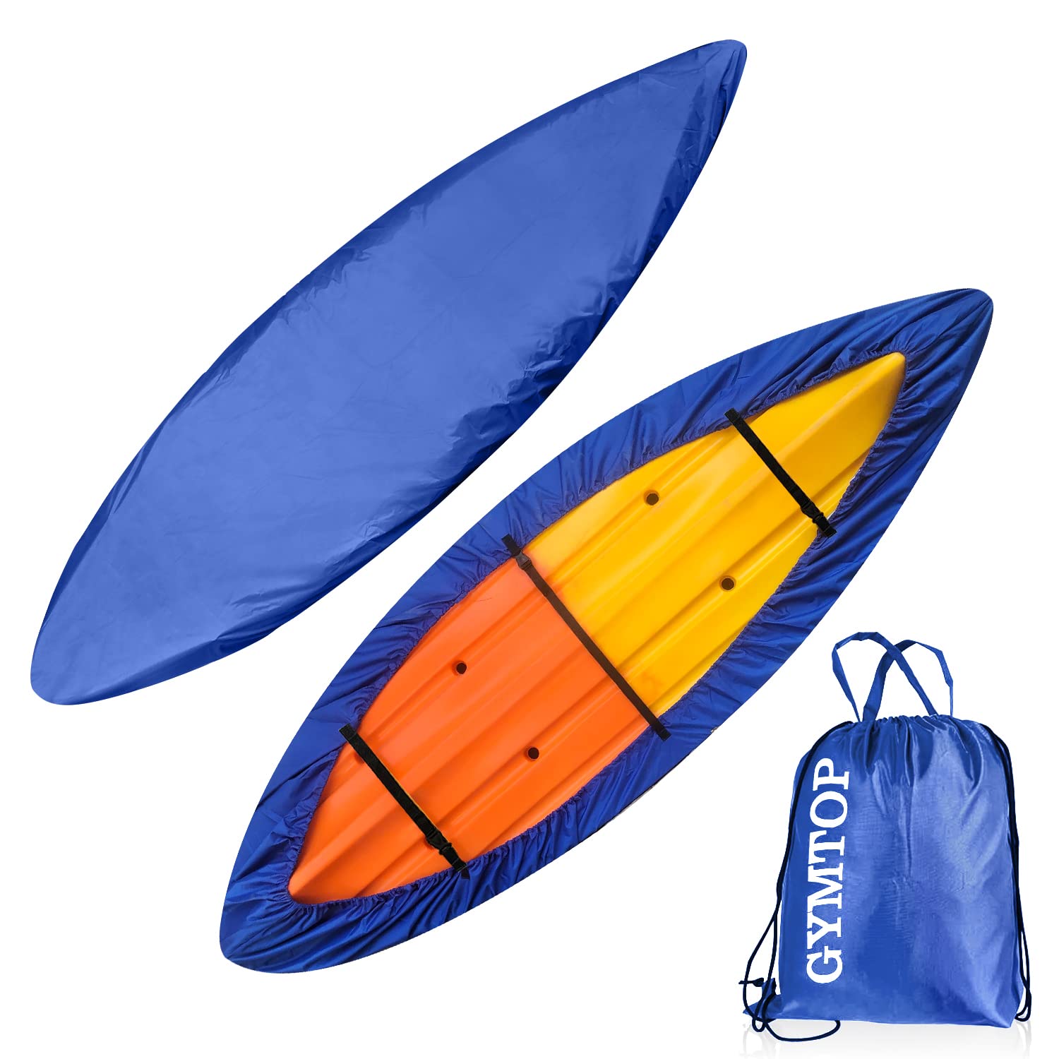 420D Thickened Waterproof Kayak Canoe Cover 7.8-18.2ft - UV Protection Sun Shield for Outdoor Boat Storage | Fits 9.3-10.7ft Kayaks | Dust & Weather Resistant Dark Blue Cover | Perfect for Kayak Storage, Marine Use & Outdoor Protection