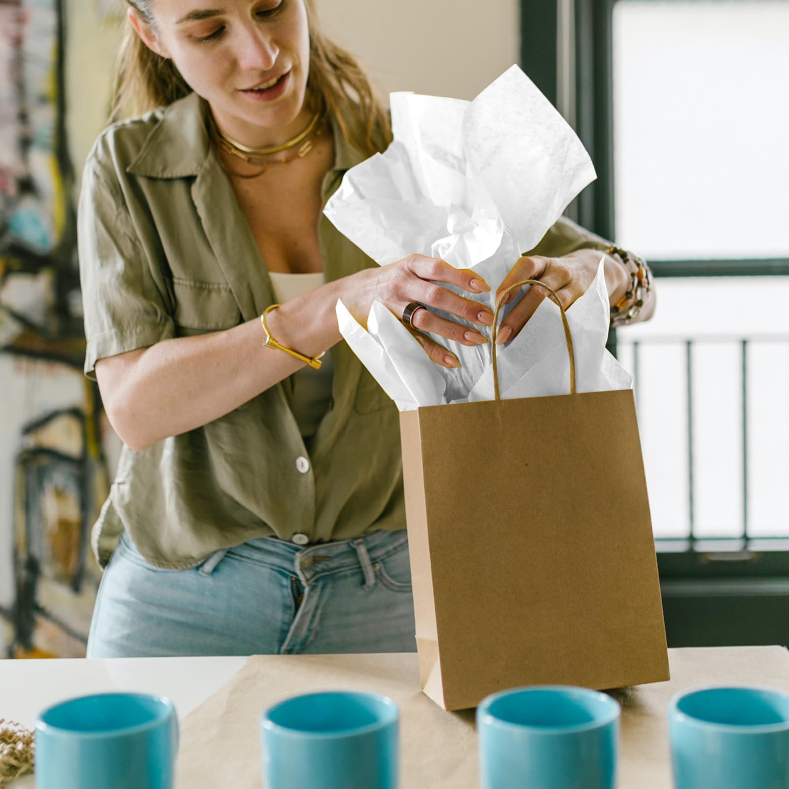 RYKOMO 200 Sheets 15x20 Inch Acid-Free Archival Tissue Paper - Unbuffered, No Acid, White, Lignin-Free for Preserving Textiles, Linens & Gift Wrapping | Perfect for Wedding Invitations, Scrapbooking & Art Conservation