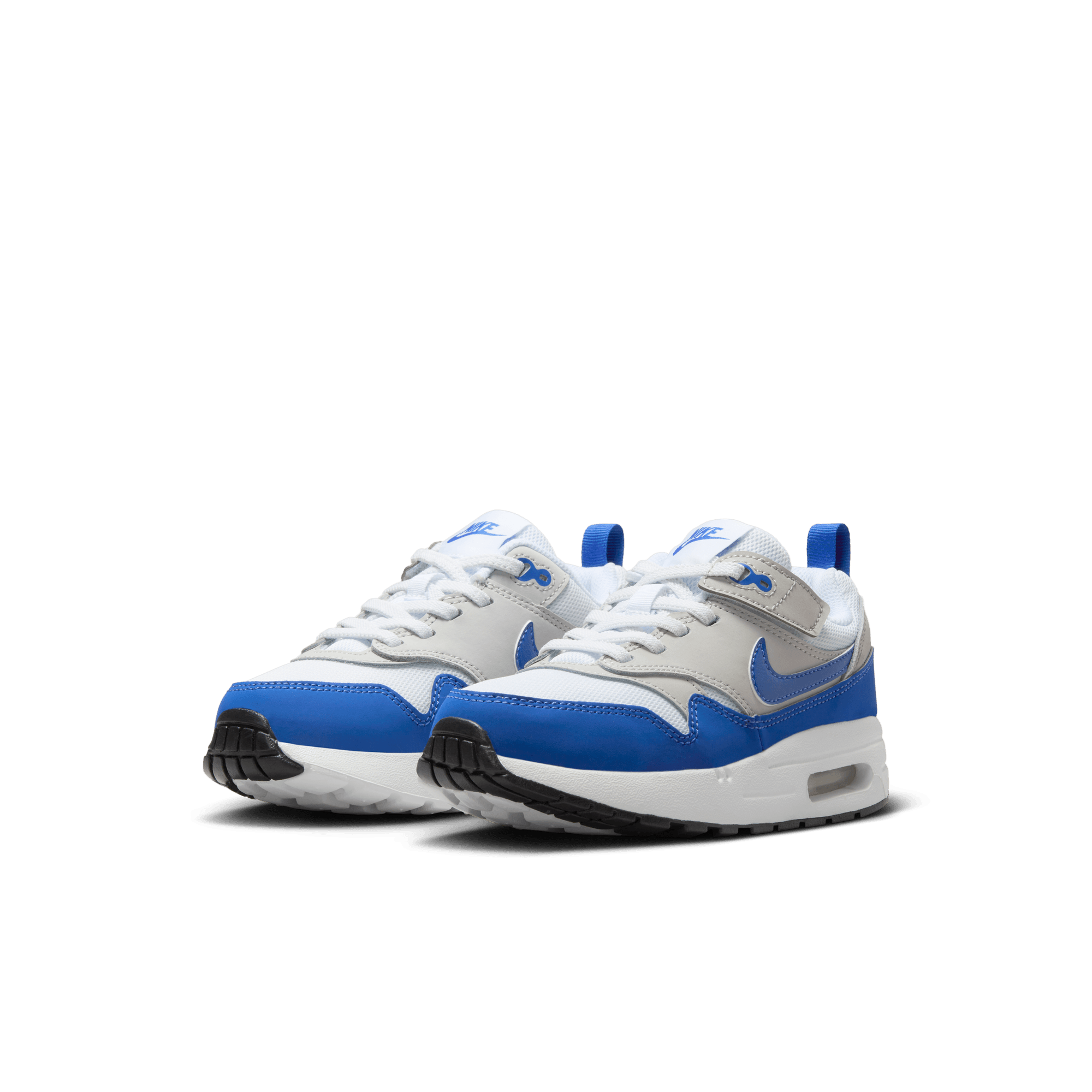 Nike Air Max 1 EasyOn PS Kids' Sneakers - Royal Blue & White Running Shoes for Boys & Girls - Comfortable Athletic Shoes for School, Sports & Everyday Wear