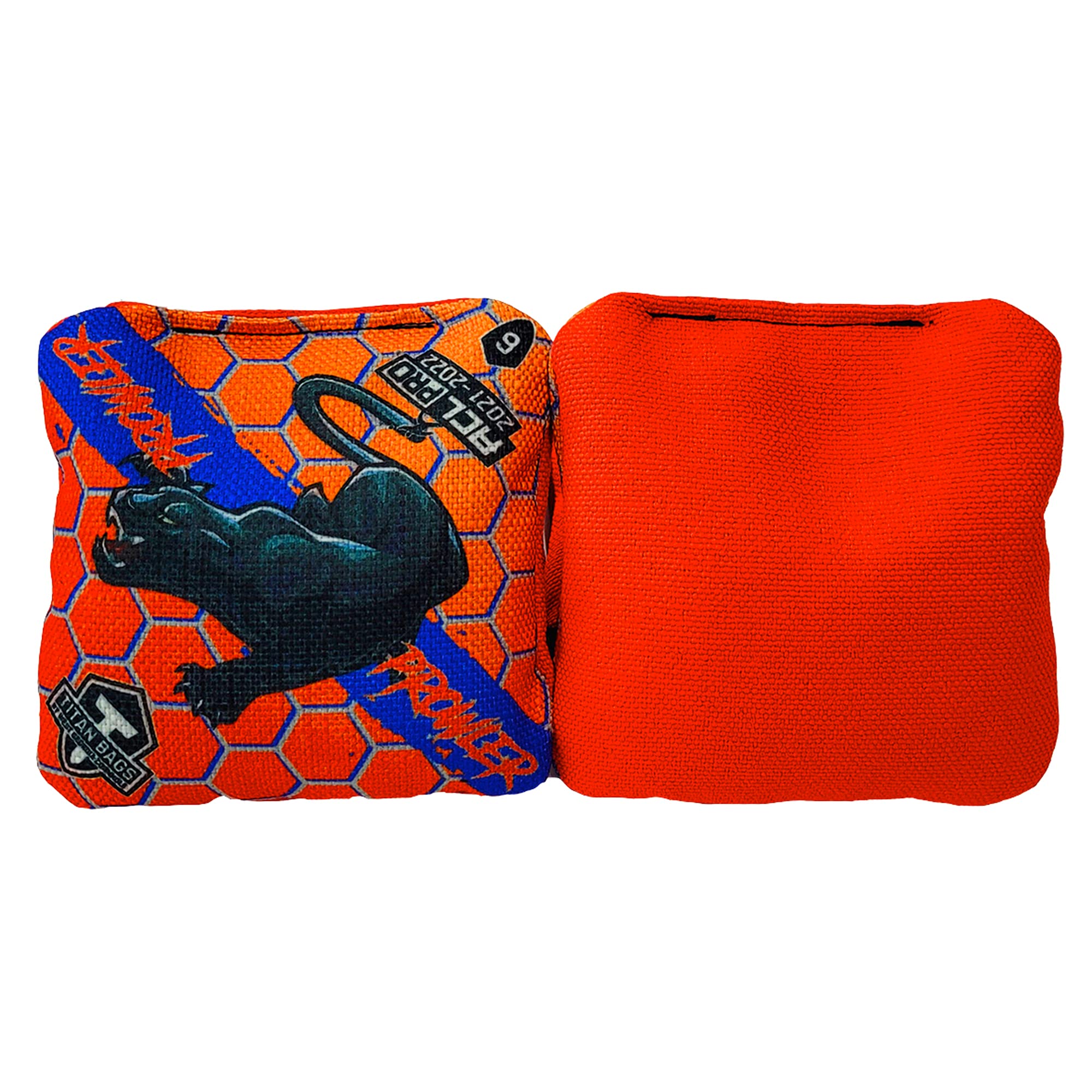**Titan Bags - ACL PRO Approved Prowler Honeycomb Cornhole Bags (Blood Orange) - Durable All-Weather Regulation Cornhole Bags for Indoor & Outdoor Use - Professional Cornhole Game Accessories (Set of 4) - Made in USA - Perfect for Backyard BBQs, Tailgating & Family Game Nights**
