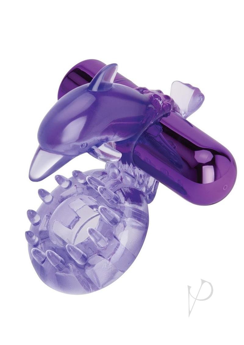 Rechargeable Silicone Dancing Dolphin Ring - Purple | Waterproof Adult Toy for Couples & Solo Play | Perfect for Bath, Pool & Bedroom Fun