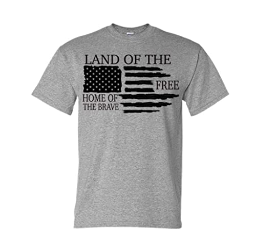 Land Of The Free Because Of The Brave Patriotic T-Shirt - XXL White Cotton American Flag Apparel - Perfect for Veterans Day, Memorial Day & 4th of July Celebrations