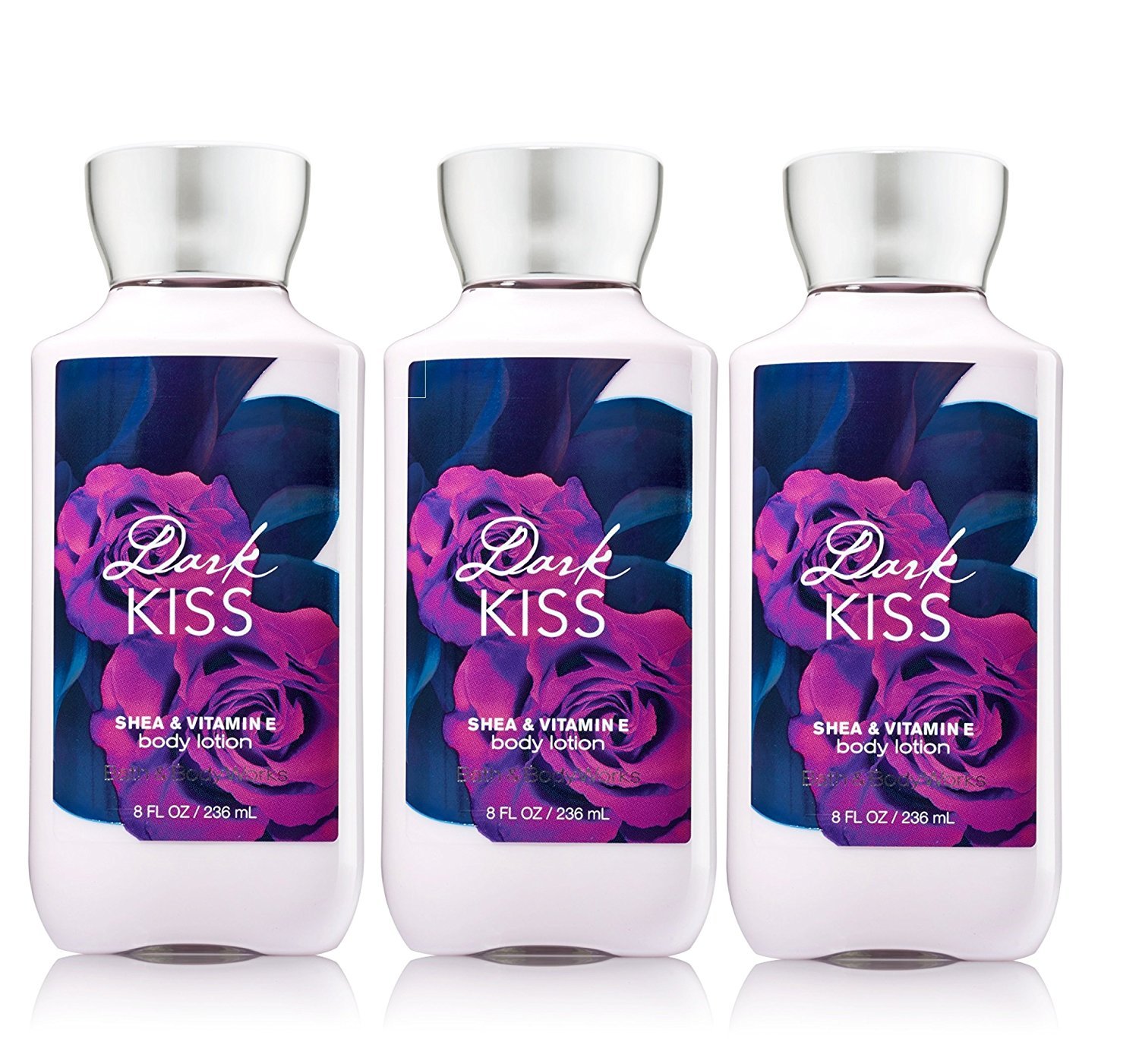 Bath & Body Works Dark Kiss Signature Body Lotion - 8 Fl Oz (3-Pack) | Moisturizing & Long-Lasting Fragrance for Women | Perfect for Daily Hydration & Gift Giving