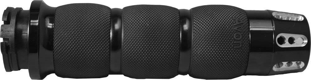 **Avon AIR Cushion Grips Gatlin Black AIR-90-ANO-GAT MC Replacement for Harley-Davidson Motorcycles – Comfortable Ride for Long Distance Cruising**
