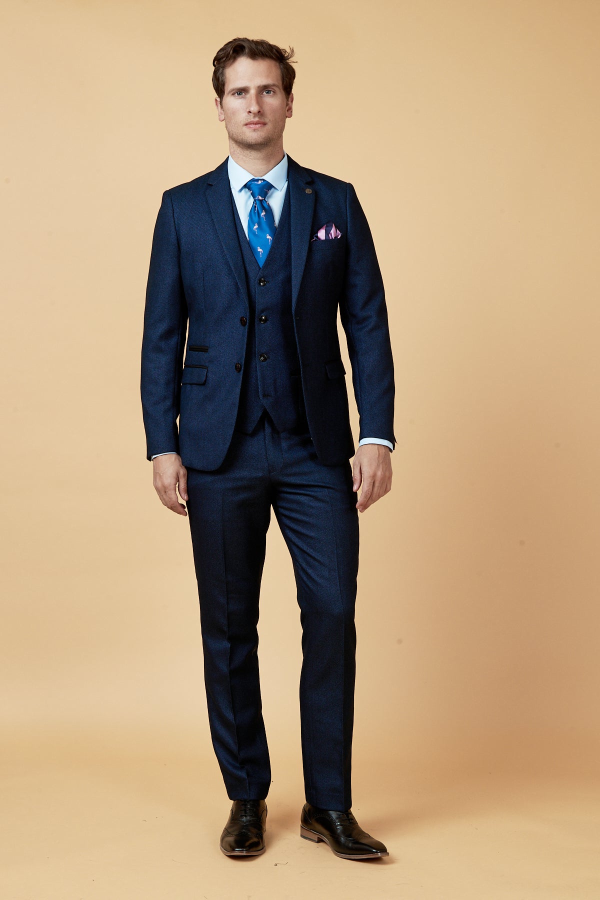 Callum Blue Three-Piece Suit for Men | Premium Formal Business Attire | Perfect for Weddings, Office & Special Occasions
