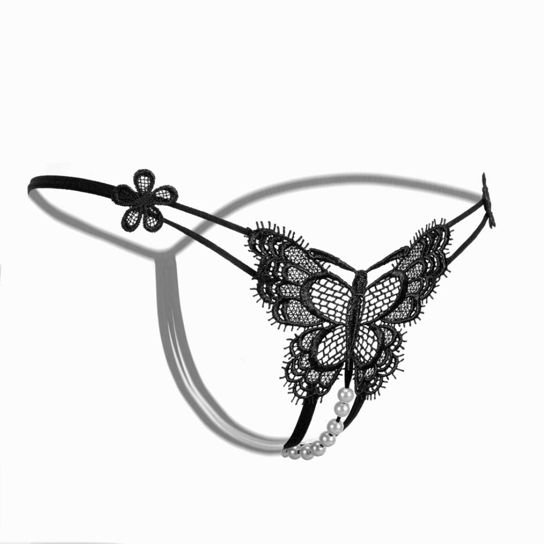 Sexy Women's Thong Panties - Floral Lace G-String Underwear with Hollow Out Bowknot Design for Lingerie & Intimate Wear | Perfect for Date Night, Boudoir Photos, and Special Occasions
