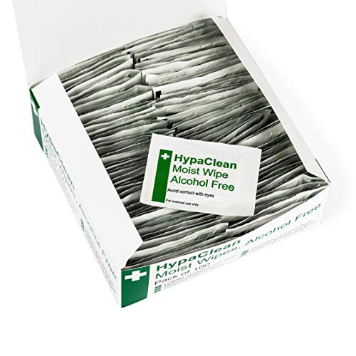HypaClean Alcohol-Free Wound Cleansing Wipes - 100 Individually Wrapped Sterile First Aid Wipes for Cuts, Scrapes & Burns - Ideal for Home, Travel & Emergency Kits