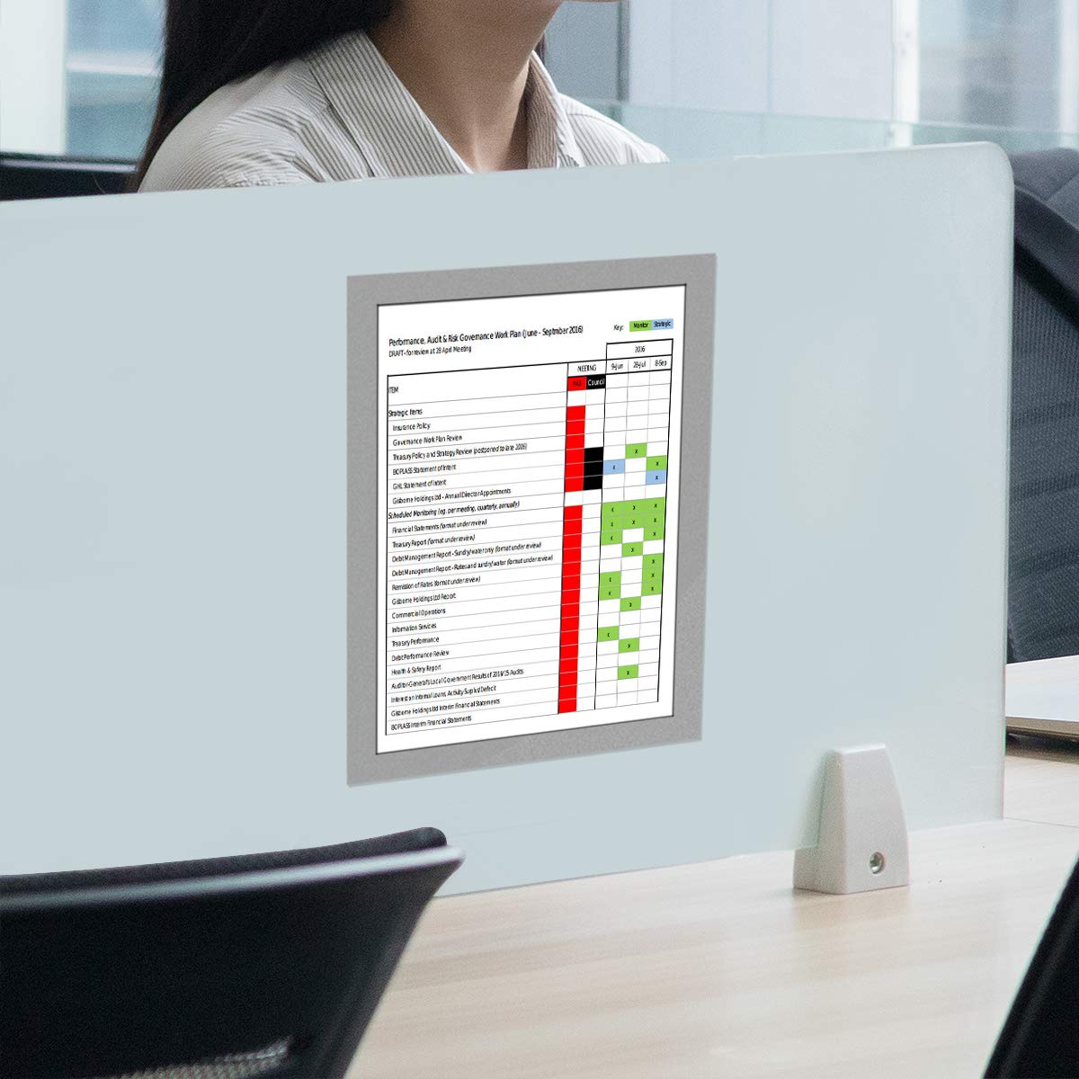 Adhesive Back Plastic Document Sign Holder Pockets - 8.5 x 11.6 Inch Silver Display Frames for Posters, Pictures & Notices (12 Pack) - Perfect for Windows, Doors, Walls, Cabinets & Office Organization