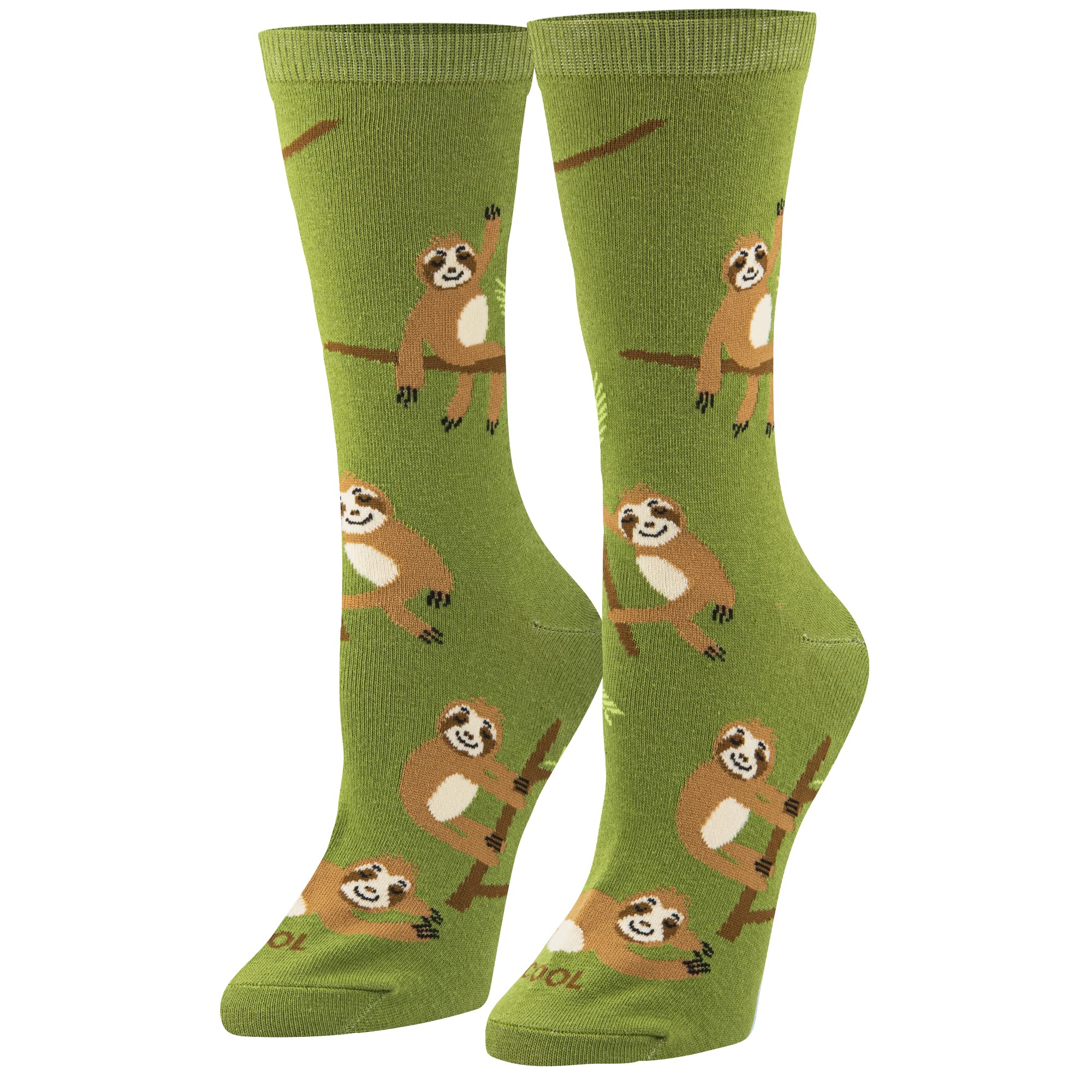 Fun Sloth Print Crew Socks for Women - Soft & Comfortable Novelty Socks (Size 5-10) - Perfect for Casual Wear, Gifts & Animal Lovers