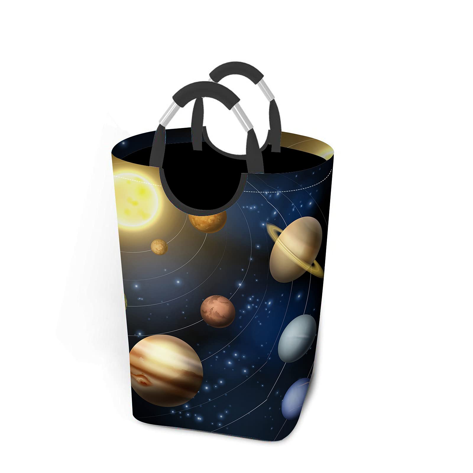 Wondertify 3D Solar System Laundry Hamper - Space Themed Clothes Basket with Carry Handles for Kids Room, Bedroom & Dorm Organization - Perfect for Storing Toys, Clothes & Linens