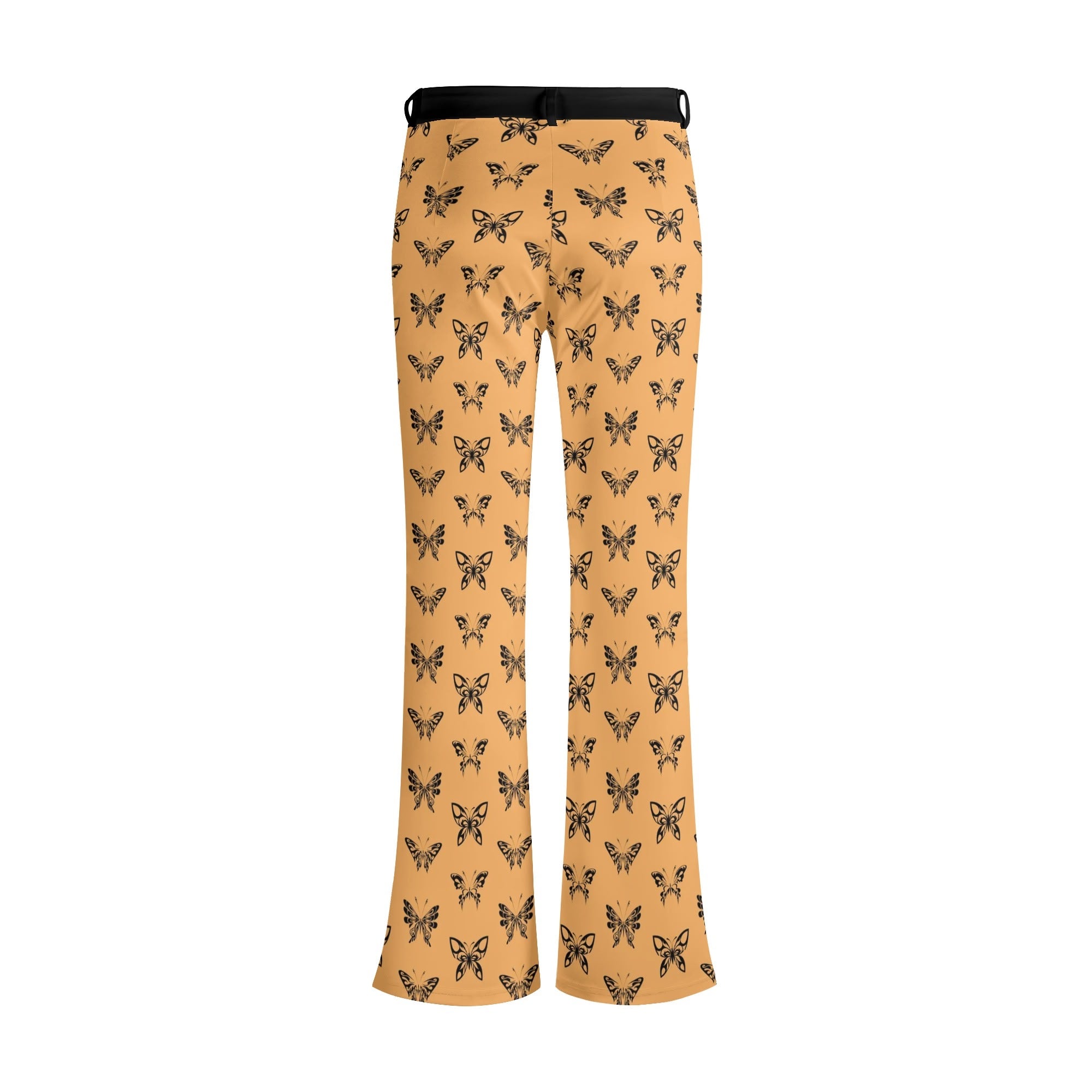 Ink Butterfly Flare Pants for Women - Boho High Waisted Wide Leg Trousers | Perfect for Yoga, Dance, and Casual Outfits