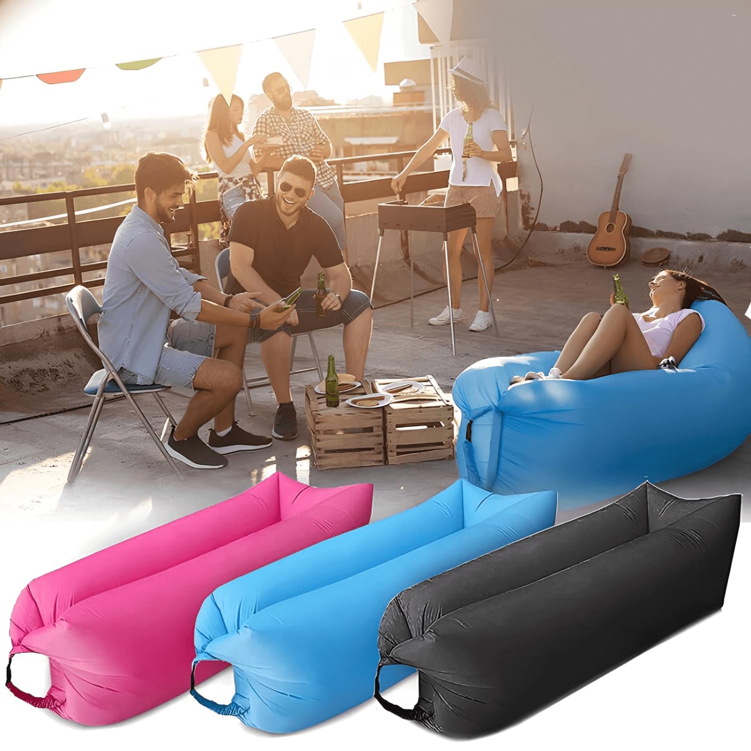 **Inflatable Lounger Air Sofa Hammock - Portable Camping Couch, Waterproof & Anti-Leak, Lightweight for Outdoor, Beach, Hiking - Perfect for Picnics, Backyard Relaxing & Travel**