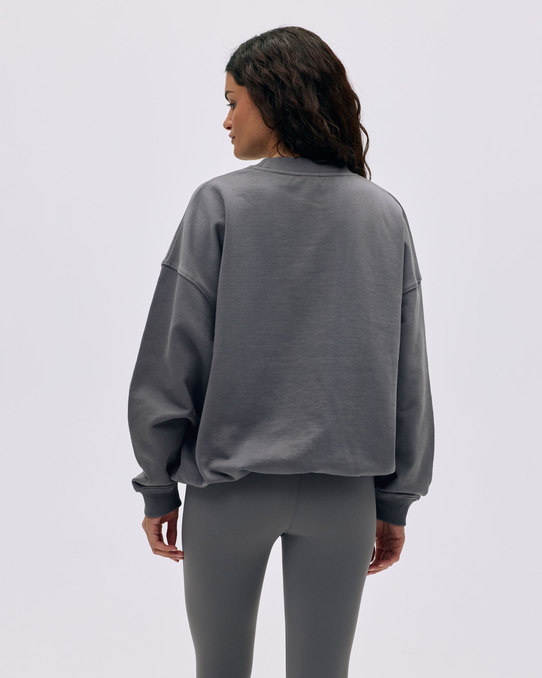Varsity Oversized Sweatshirt for Women & Men - Dark Grey Pullover Hoodie | Cozy Casual Wear for College, Street Style & Loungewear