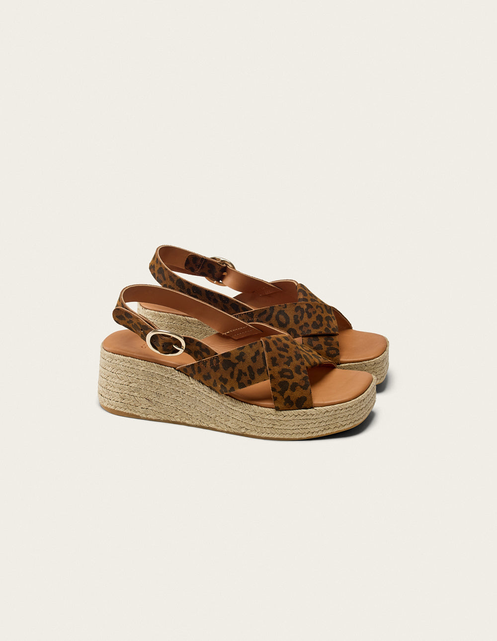 Women's Leopard Print Suede Espadrilles - Comfortable Summer Sandals for Beach, Vacation & Casual Outings