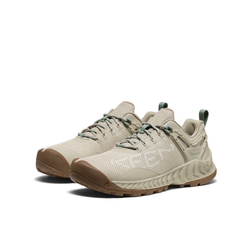 Women's NXIS EVO Waterproof Hiking Shoes - Abbey Stone/Iceberg Green | Lightweight Trail Running Shoes for Outdoor Adventures & Travel