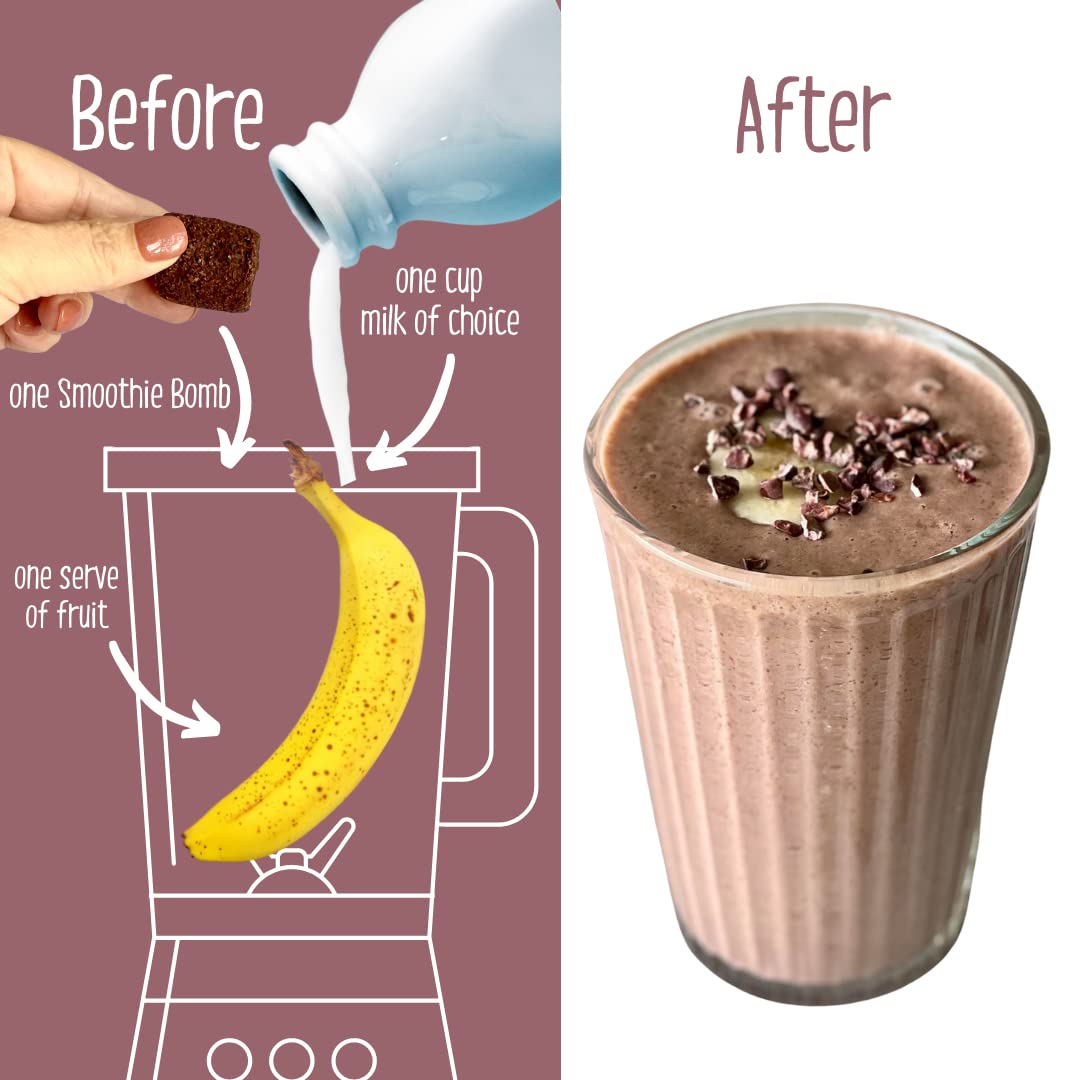 Organic Smoothie Boosters with Raw Cacao & Chia Seeds - Superfood Mix for Blenders, Gluten-Free, Vegan, 5-Pack | Perfect for Post-Workout Recovery & Healthy Breakfast Smoothies