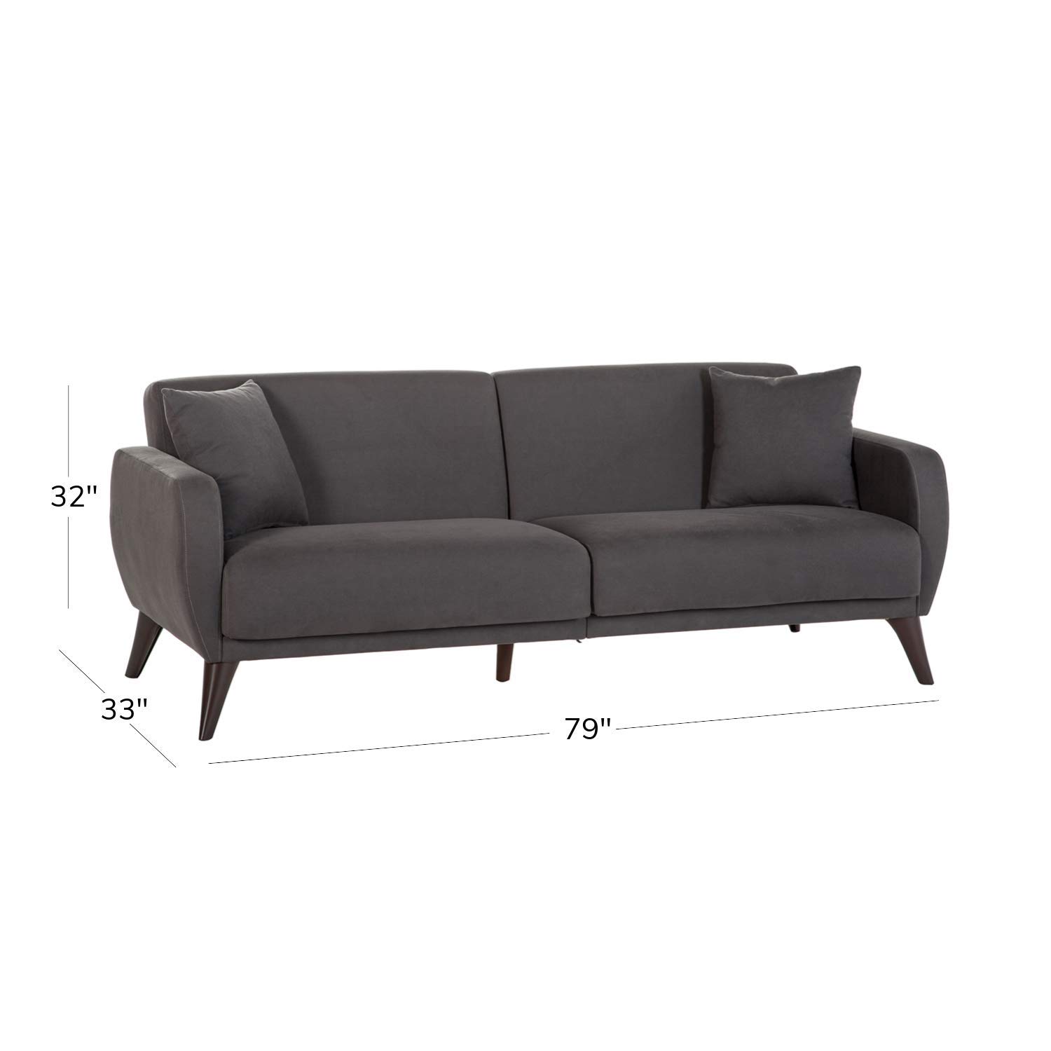 BELLONA Functional Sofa in a Box - Easy Assembly Modern Couch (Charcoal Gray) for Living Room, Apartment & Small Spaces