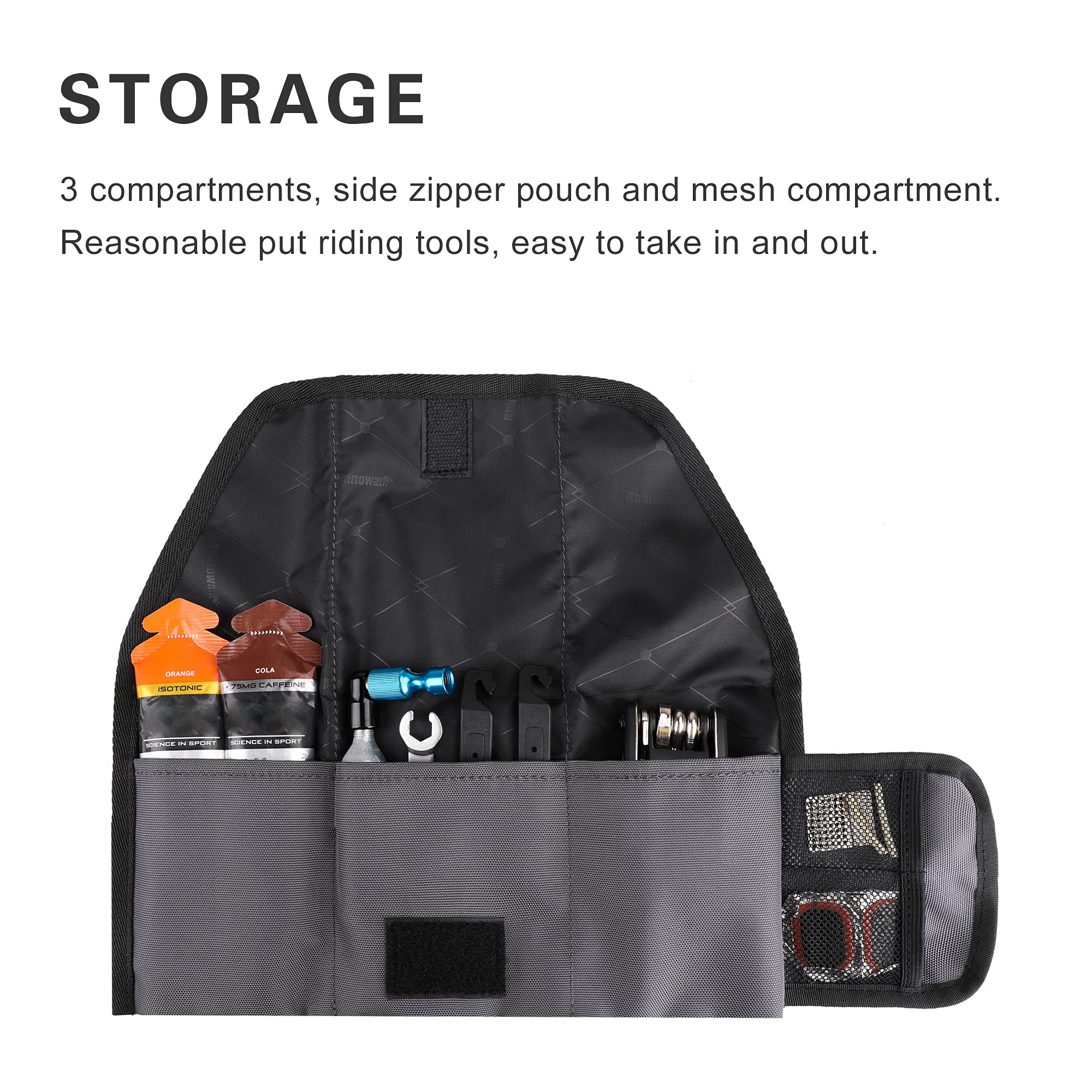 Rhinowalk Bike Saddle Bag - Waterproof Bicycle Roll Tool Pouch for Repair Essentials | Compact Storage for Mountain, Road & Fixed Gear Bikes | Perfect for Commuting, Cycling Trips & Emergency Repairs