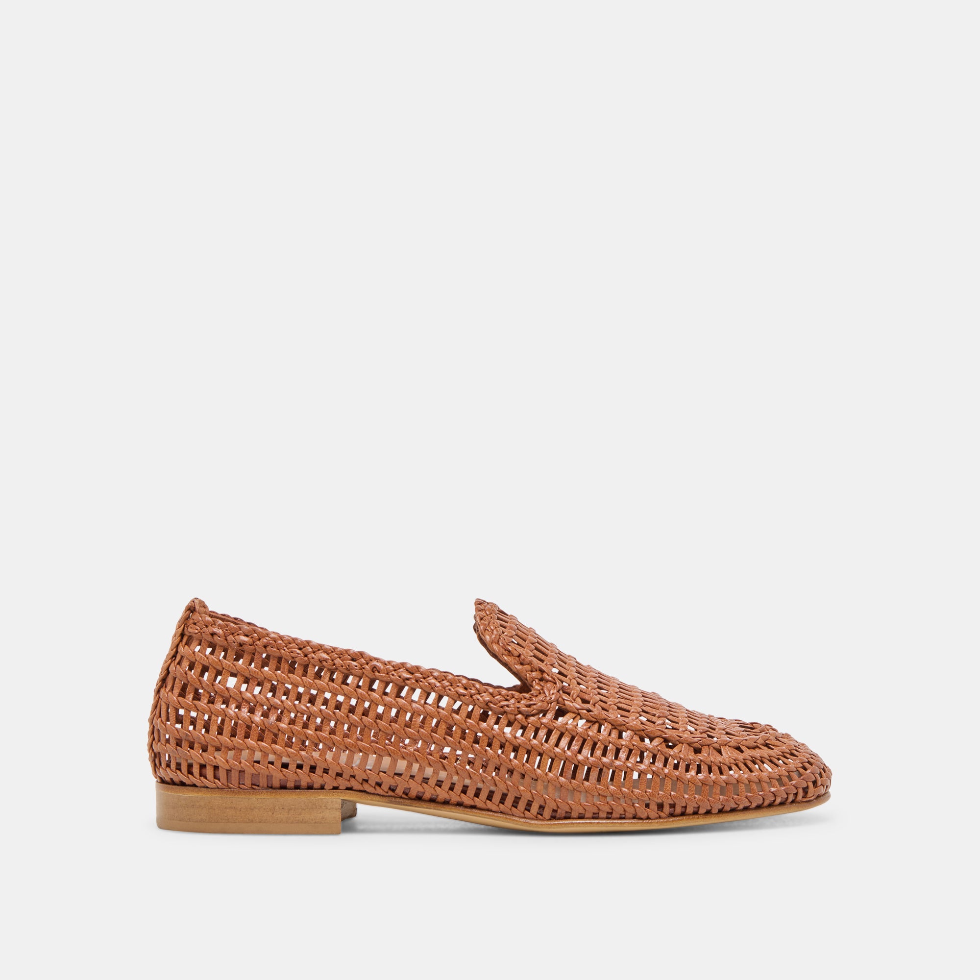 ARMOND FLATS COGNAC Woven Leather Women's Shoes - Comfortable & Stylish for Work, Travel & Everyday Wear