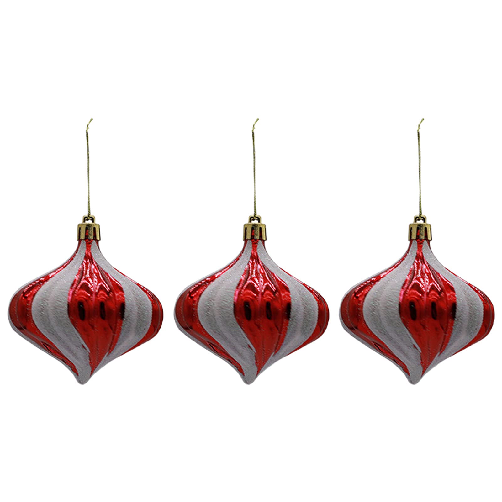 3Pcs/Set DIY Onion-Shaped Christmas Ornaments - Plastic Hanging Ball Decorations for Holiday Party Supplies & Festive Decor 2021 | Perfect for Christmas Trees, Home Decor, and Holiday Celebrations