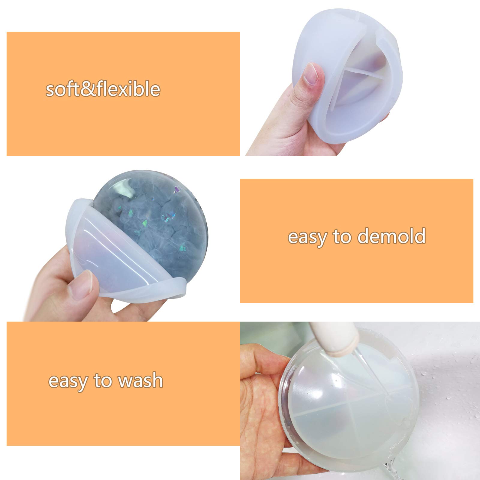Premium 2-Piece Round Silicone Resin Coaster Molds with Holder for DIY Epoxy Coasters - Perfect for Home Decor, Cup Mats, and Crafting Projects