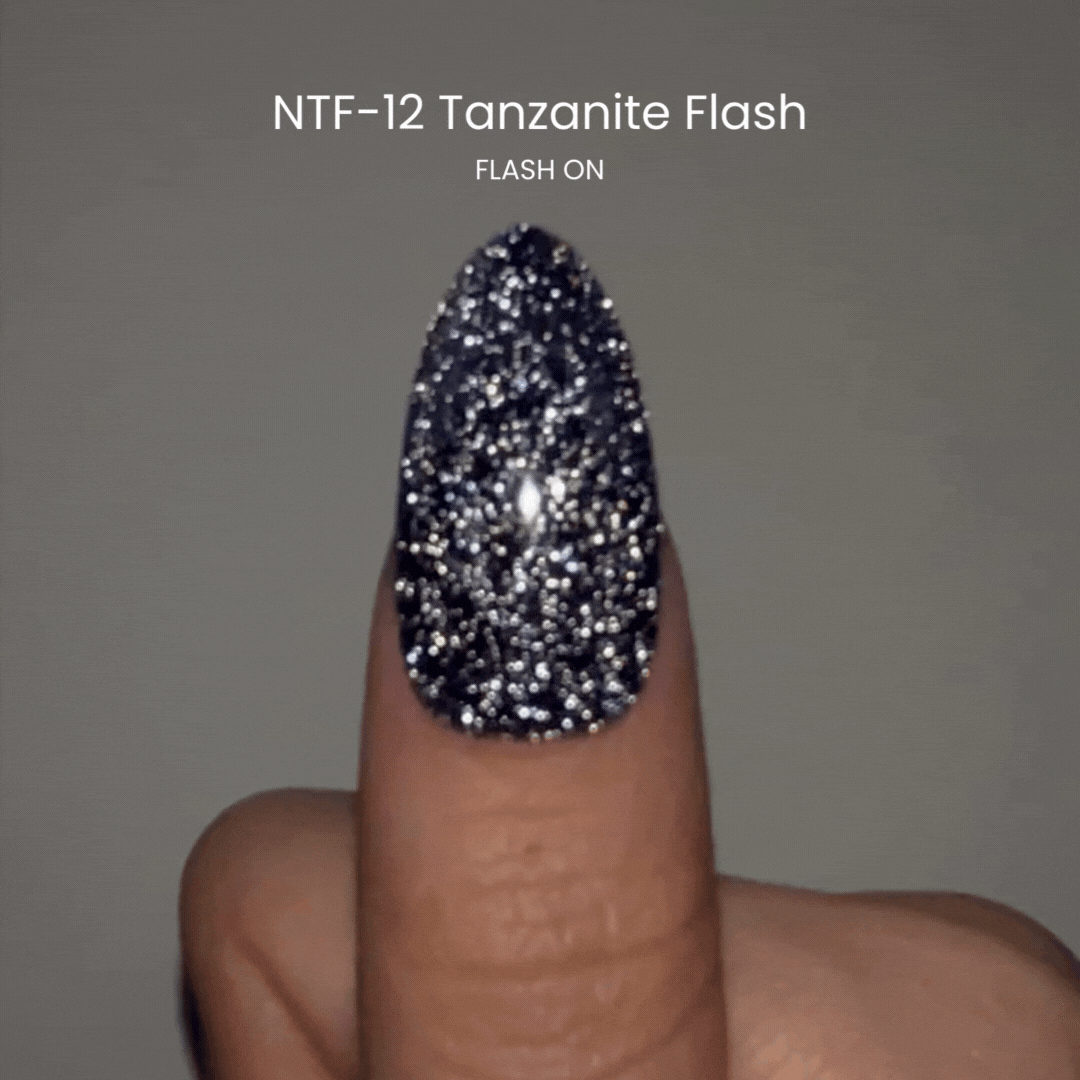 NTF 12 Tanzanite Flash Nail Polish - Long Lasting Gel Polish for Professional Salon & Home Manicure - Perfect for Special Occasions & Nail Art Designs