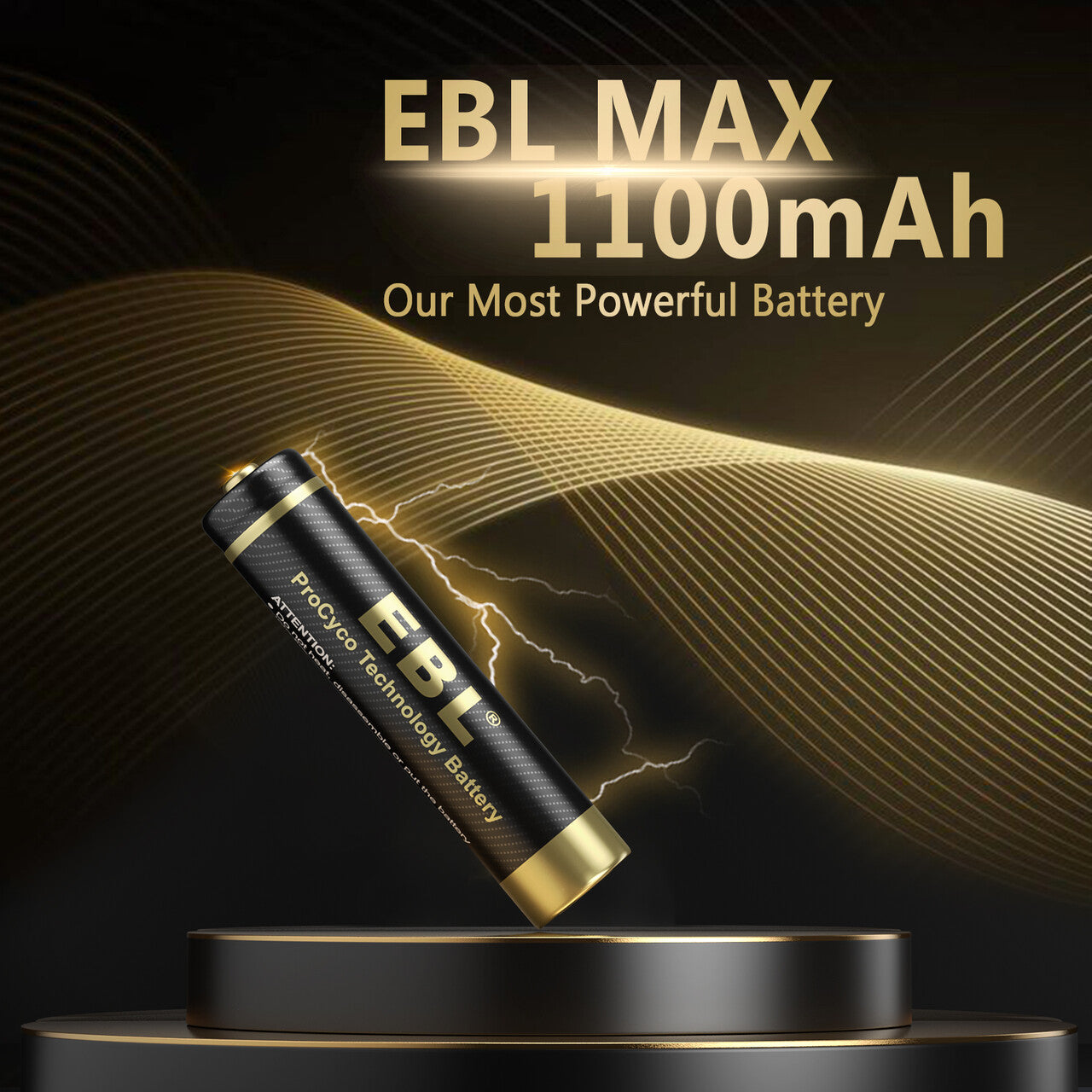 EBL Gold Pro Rechargeable AAA Batteries 8-Pack - High Capacity 1100mAh Ni-MH Battery with USB Charger - Perfect for Cameras, Toys, Flashlights & Electronic Devices