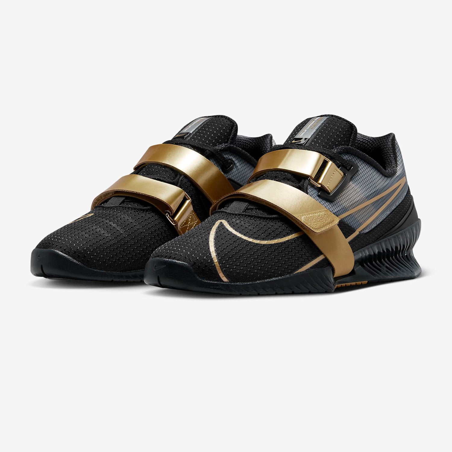 Nike Romaleos 4 Weightlifting Shoes for Men - Black & Gold Crossfit Training Shoes for Powerlifting, Squats & Olympic Lifts - Premium Stability & Support for Gym Workouts