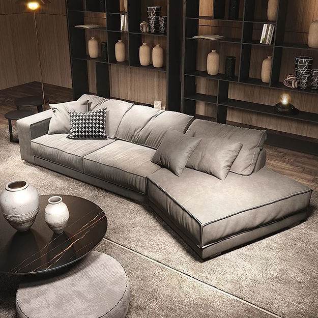 Halcyon Leathaire Angled Sectional Sofa - Modern L-Shaped Leather Couch for Living Room, Home Theater & Office | Comfortable Reclining Sofa Set with Premium PU Leather & Sturdy Frame
