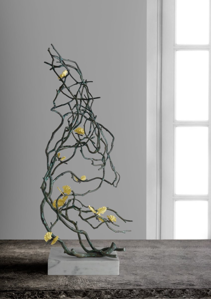 Elegant Butterfly Ginkgo Leaf Sculpture - Handcrafted Home Decor for Living Room, Bedroom & Office - Perfect Gift for Nature Lovers