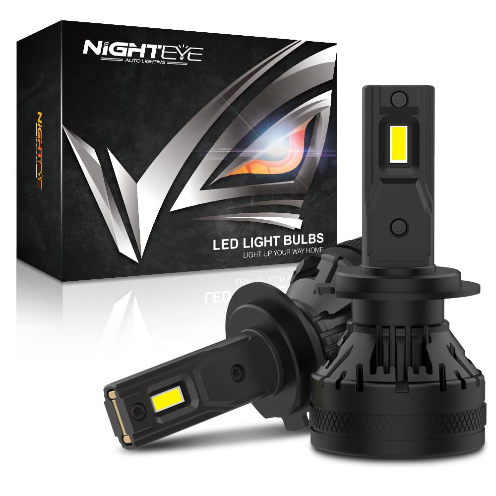 NIGHTEYE H7 LED Headlight Bulb 26000LM 120W - High/Low Beam Conversion Kit - Pack of 2 for Cars & Trucks