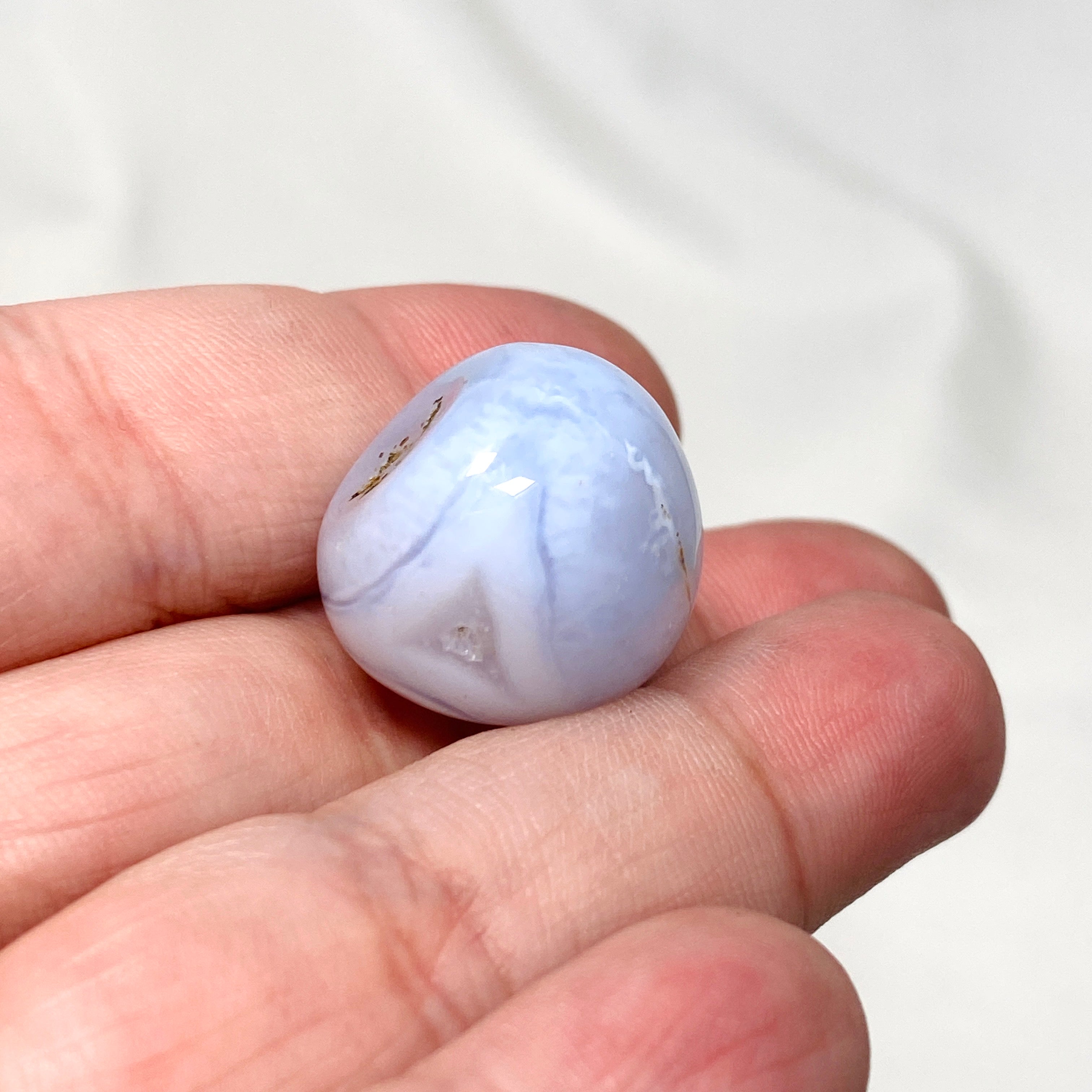 Natural Blue Chalcedony Tumbled Stones for Healing, Meditation & Jewelry Making - Perfect for Crystal Collections, Reiki Energy Work & Home Decor
