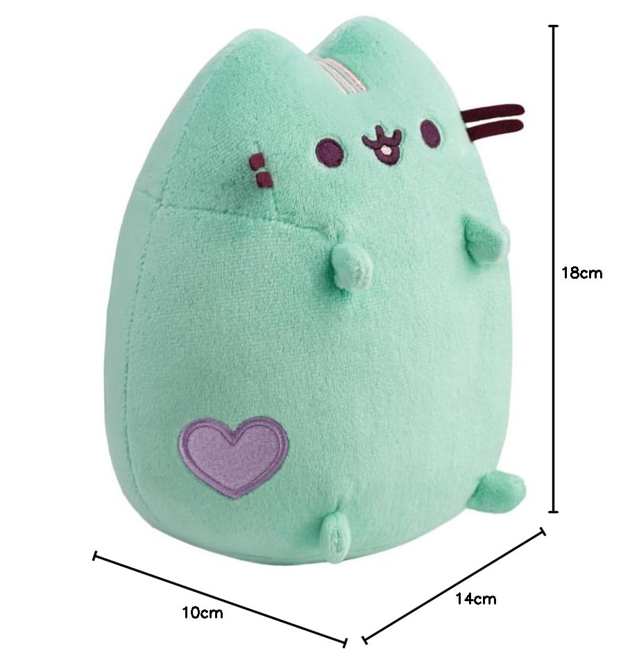 **Aurora 61561 Mint Pastel Pusheen Plush Stuffed Animal Toy - Soft & Cuddly Green Cat for Kids, Gift, and Home Decor**