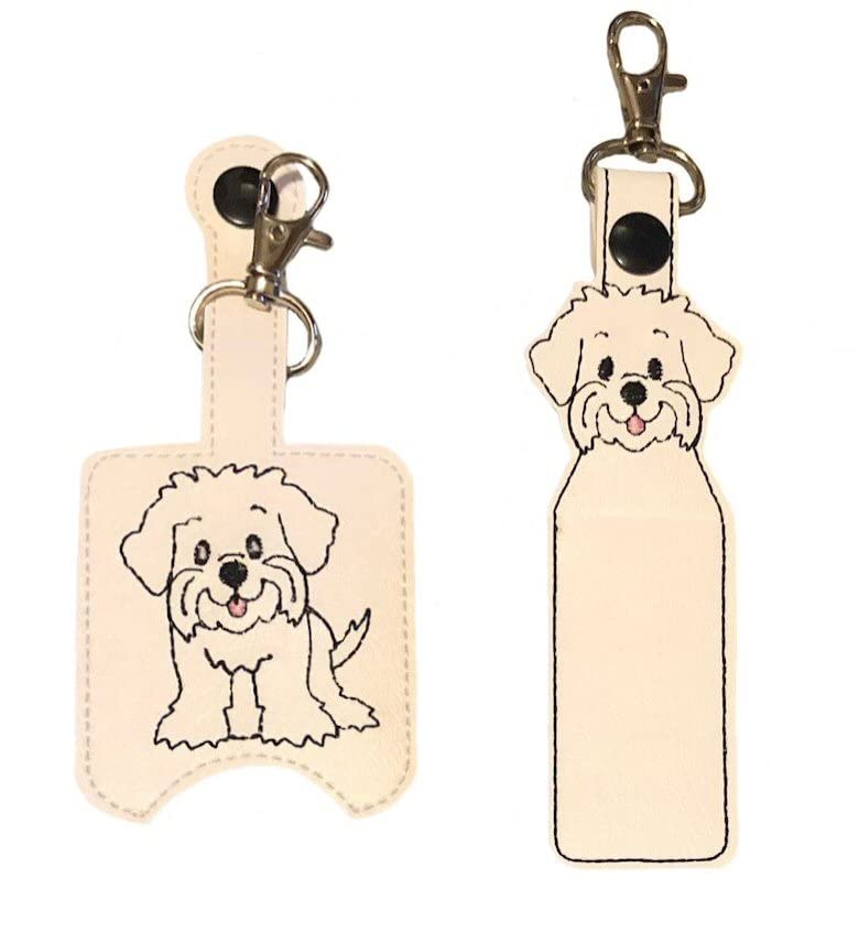 Maltese Puppy Hand Sanitizer Holder & Lip Balm Carrier - Cute Dog Design for Purse, Backpack, Keychain - Perfect for School, Office, Travel, and Daily Use