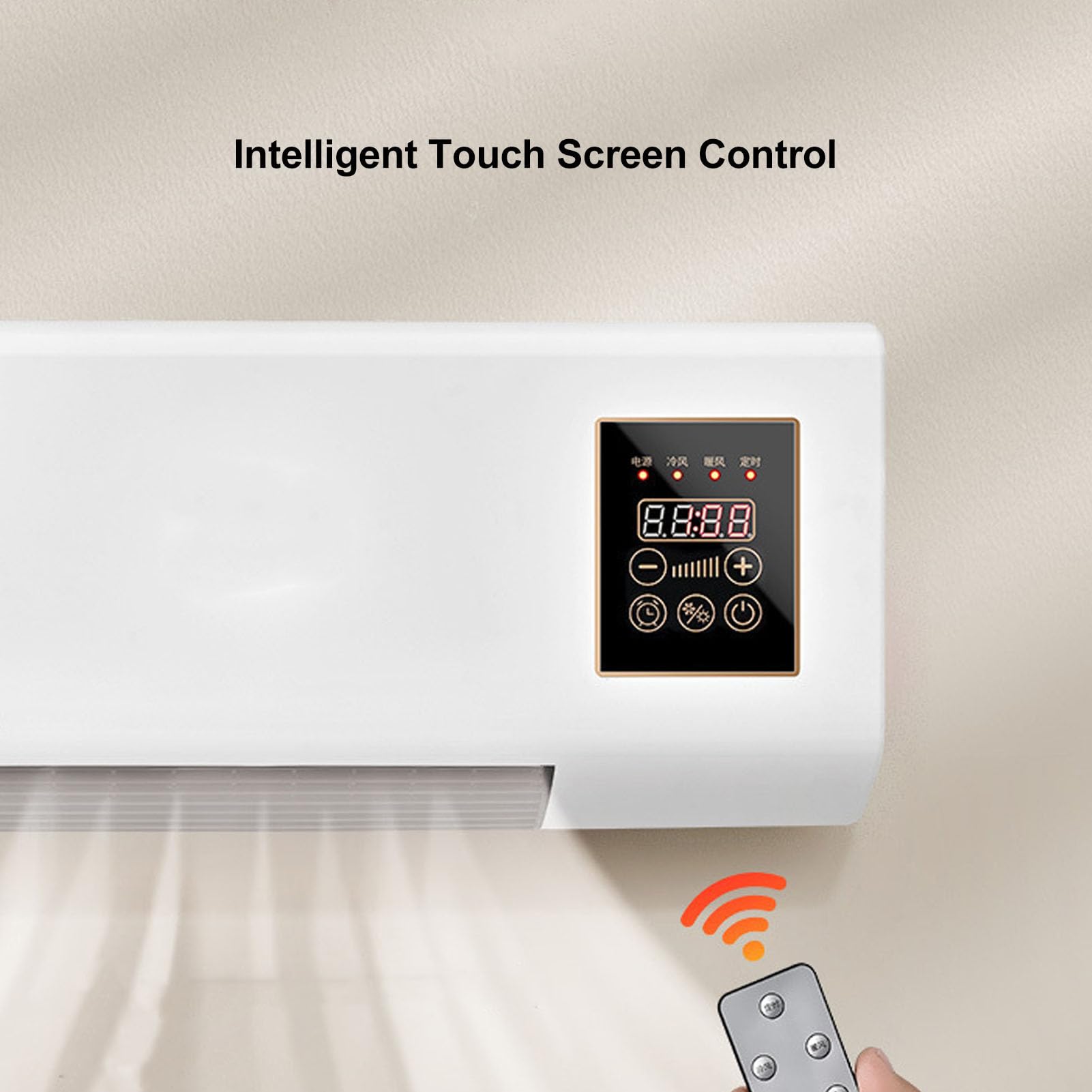 Portable Wall Mounted AC Heater Combo - Dual Function Cooling & Heating Fan for Bathroom, Bedroom, Office | Energy Efficient Small Air Conditioner with Remote Control | Perfect for Summer Cooling & Winter Warmth